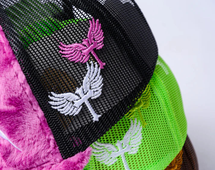 Fuzzy Trucker Coral Purple / Black