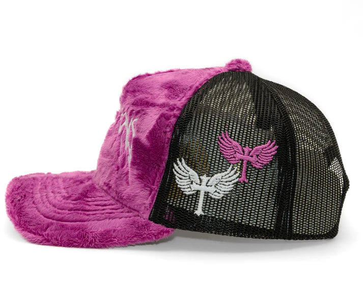 Fuzzy Trucker Coral Purple / Black