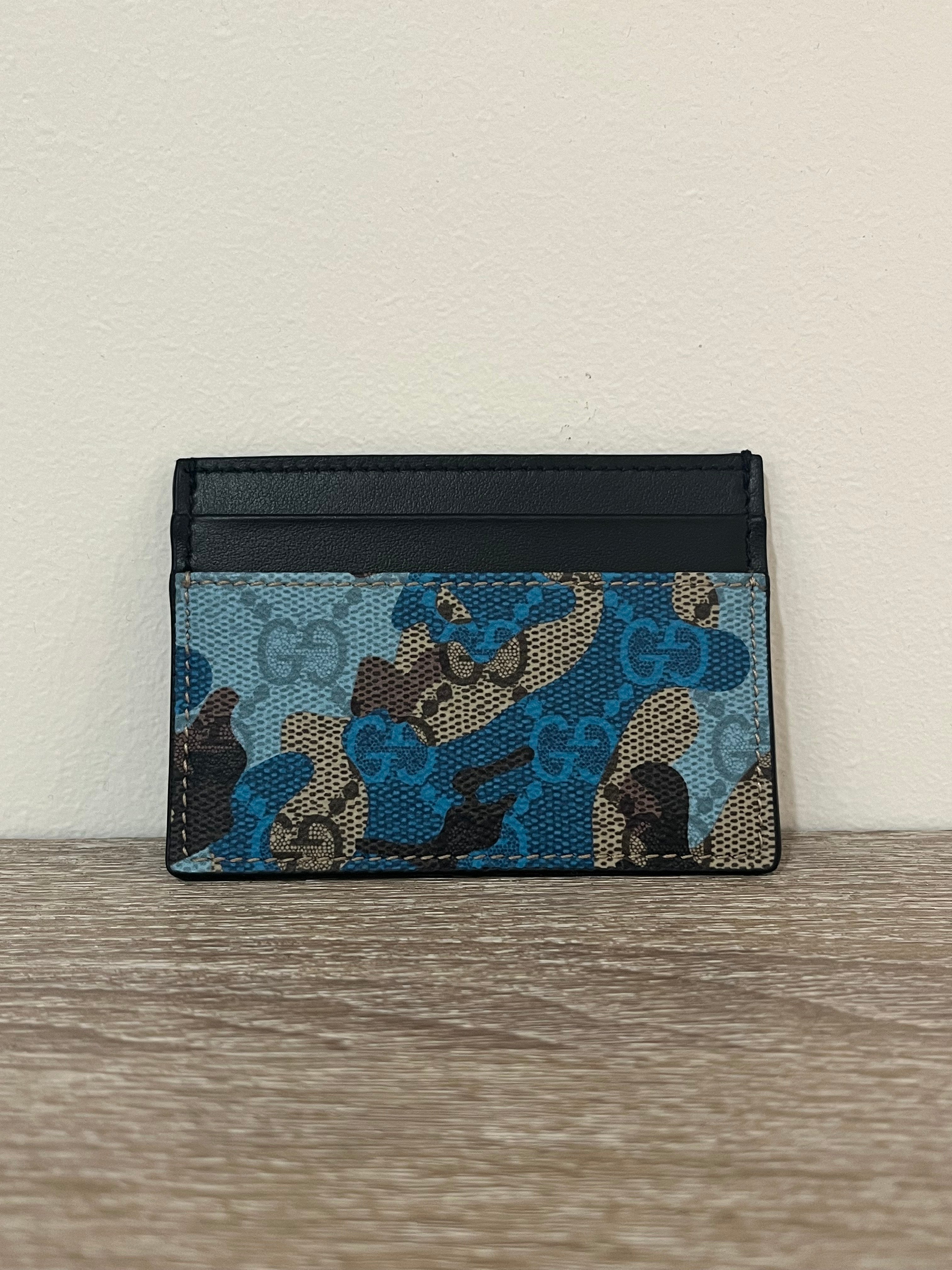 Gucci Card Holder Camo Blue