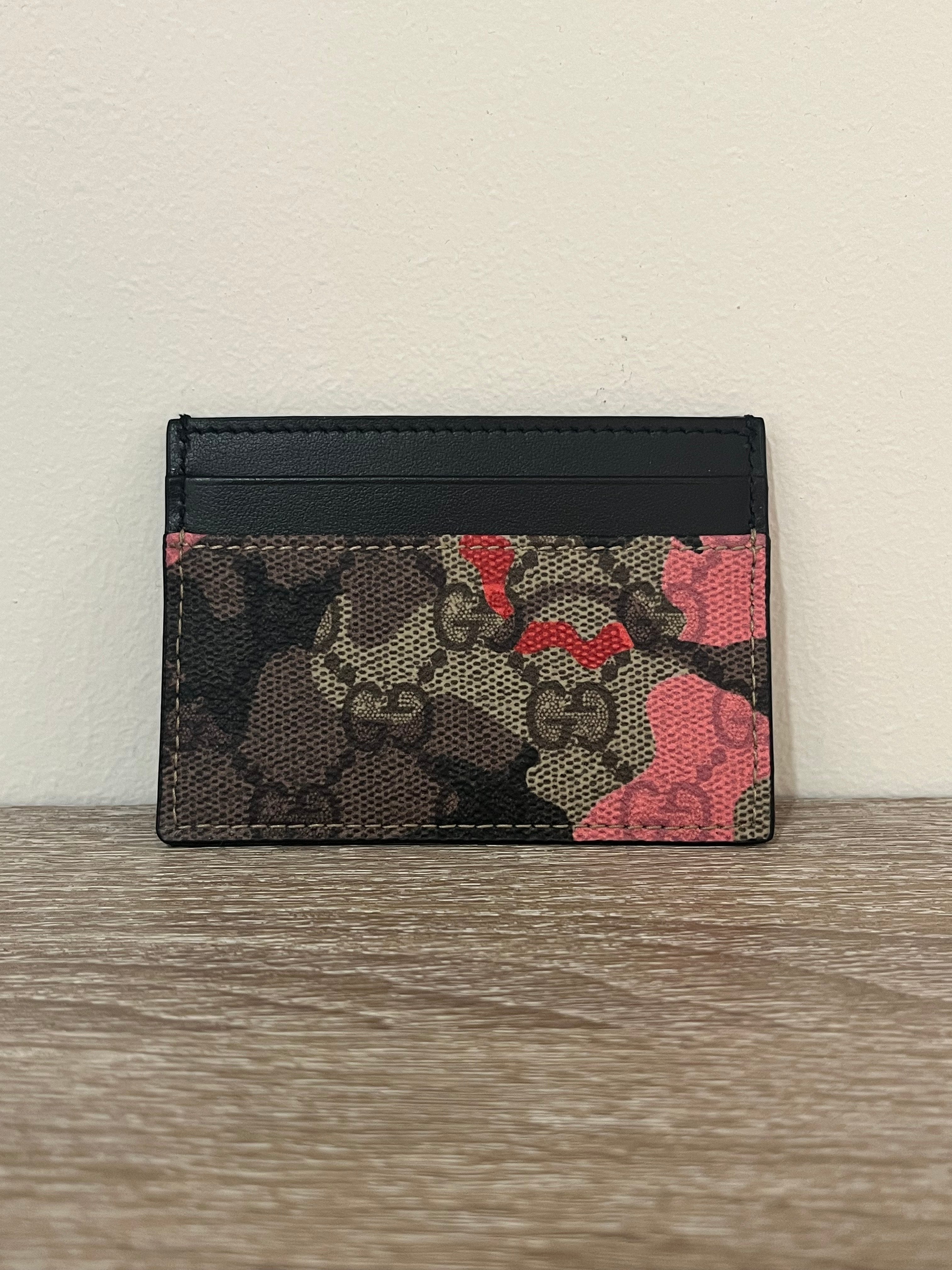 Gucci Card Holder Camo Pink