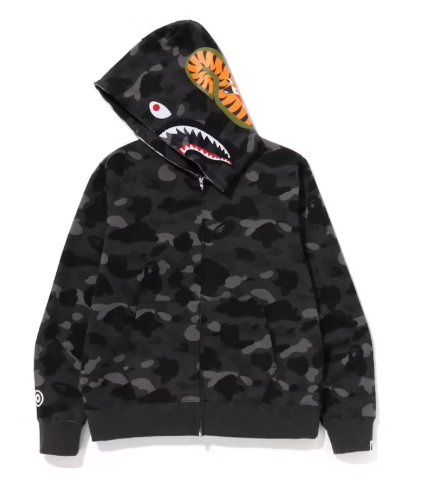 BAPE Color Camo Shark Full Zip Hoodie Black