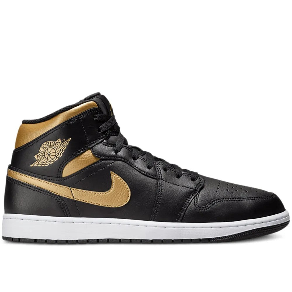 Jordan 1 Mid Black Metallic Gold