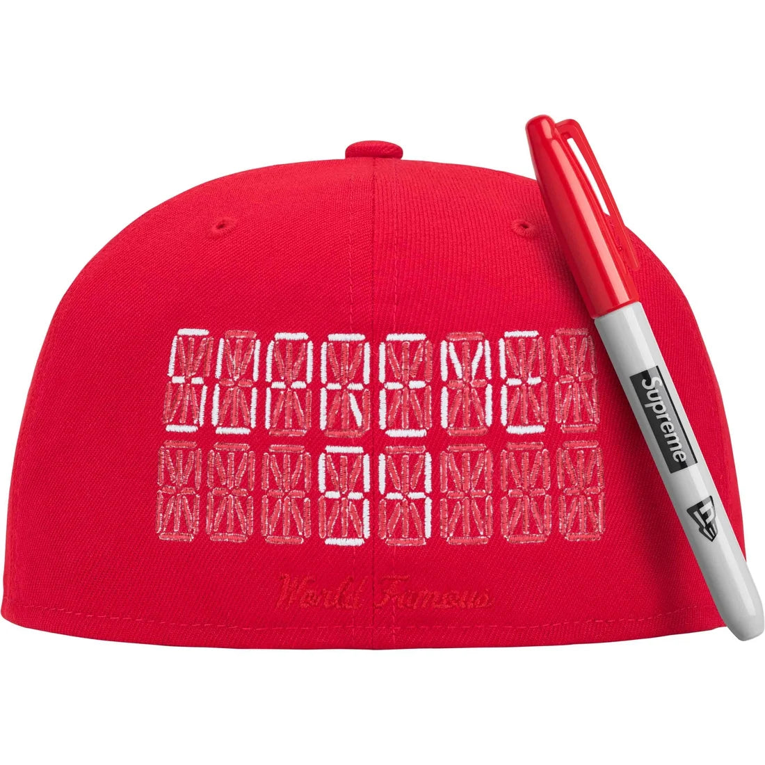Supreme Sharpie Box Logo New Era Fitted Cap Červená