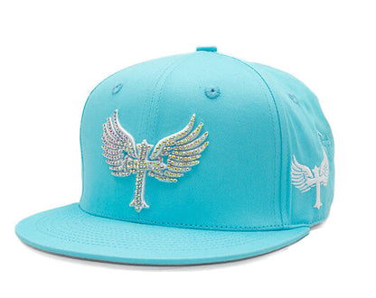 Reflection Luxury Shine Loud Snapback - Baby Blue / White