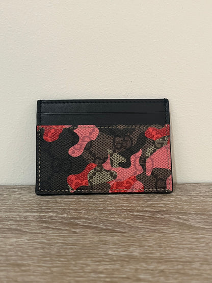 Gucci Card Holder Camo Pink