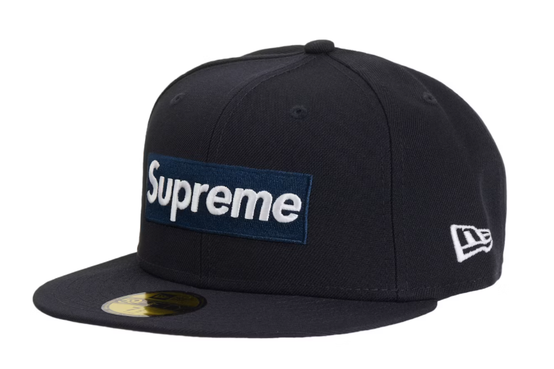 Supreme MLB Teams New York Box Logo New Era 59Fifty Fitted Cap Navy
