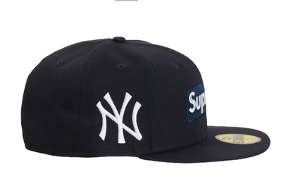 Supreme MLB Teams New York Box Logo New Era 59Fifty Fitted Cap Navy