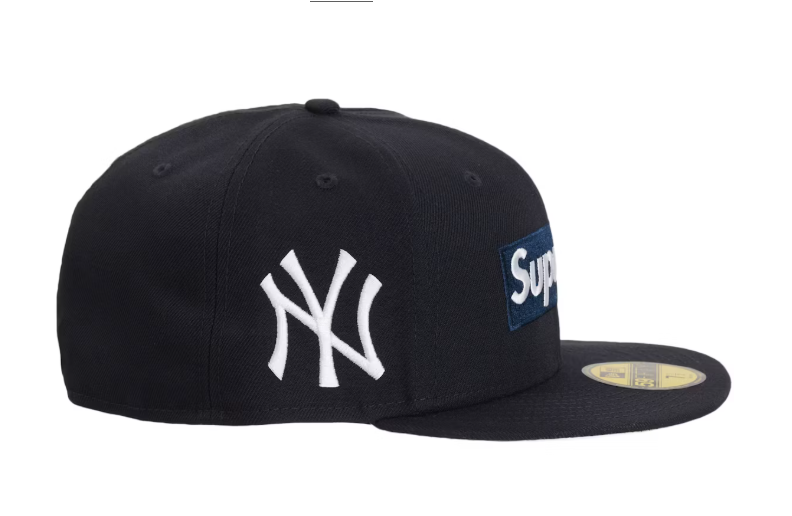 Supreme MLB Teams New York Box Logo New Era 59Fifty Fitted Cap Navy