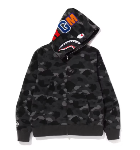 BAPE Color Camo Shark Full Zip Hoodie Black