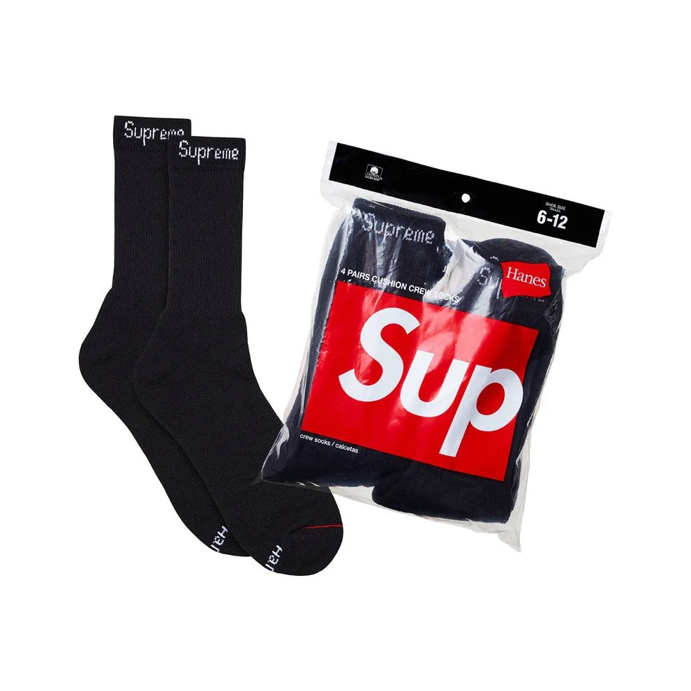Supreme Hanes Socks (4 Pack) Black