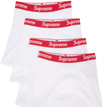 Supreme x Hanes Shorts White (balenie 4 kusov)