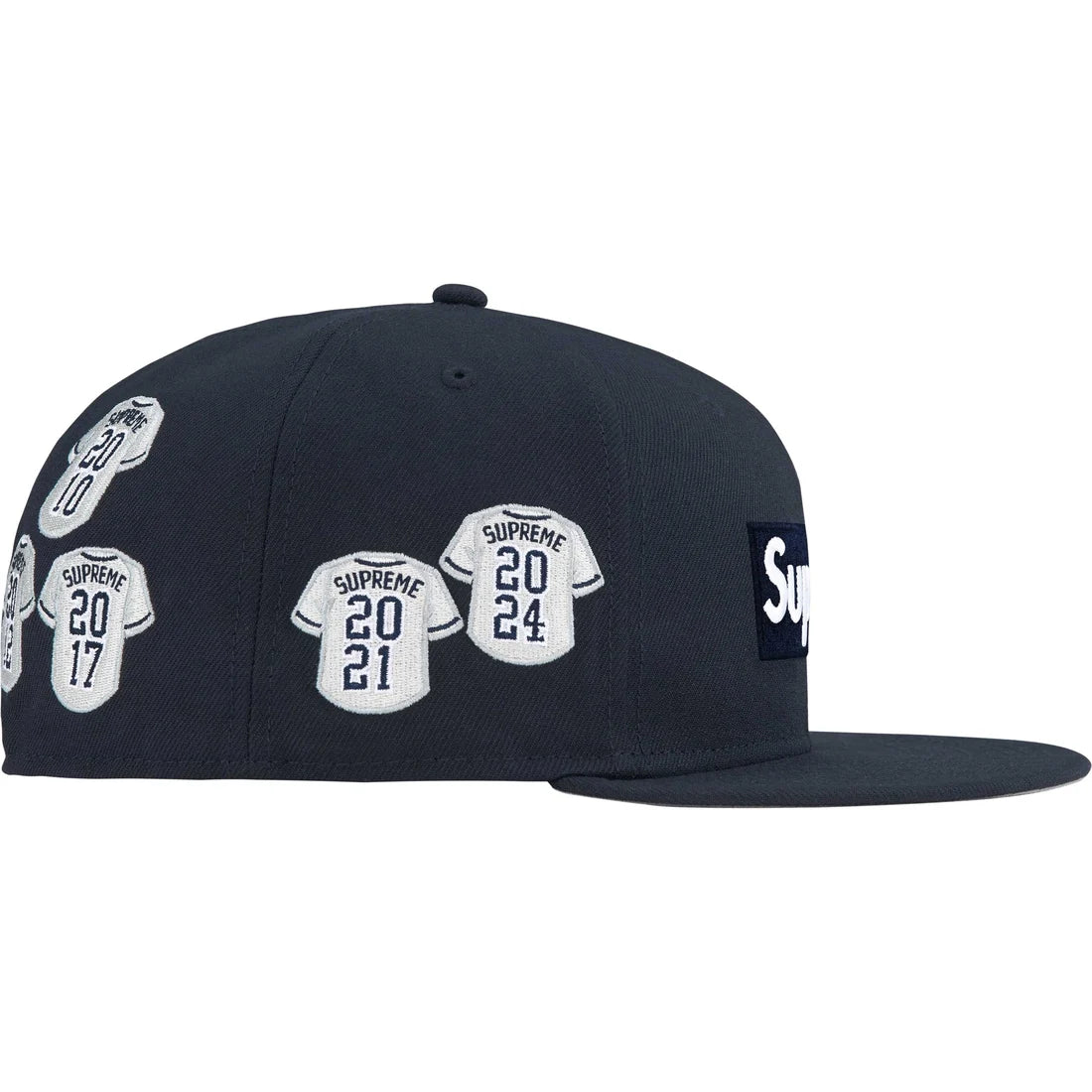 Supreme Jerseys Box Logo New Era Fitted Hat Navy