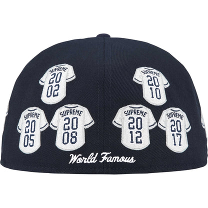 Supreme Jerseys Box Logo New Era Fitted Hat Navy