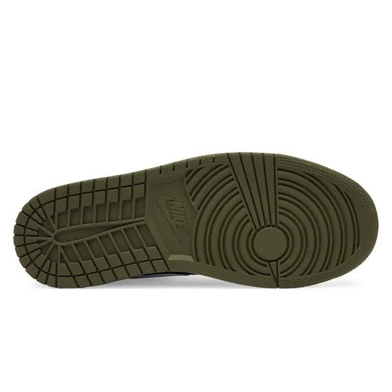 Jordan 1 Mid Black White Olive GS
