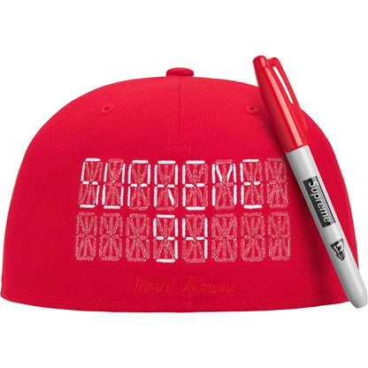 Supreme Sharpie Box Logo New Era Fitted Cap Červená